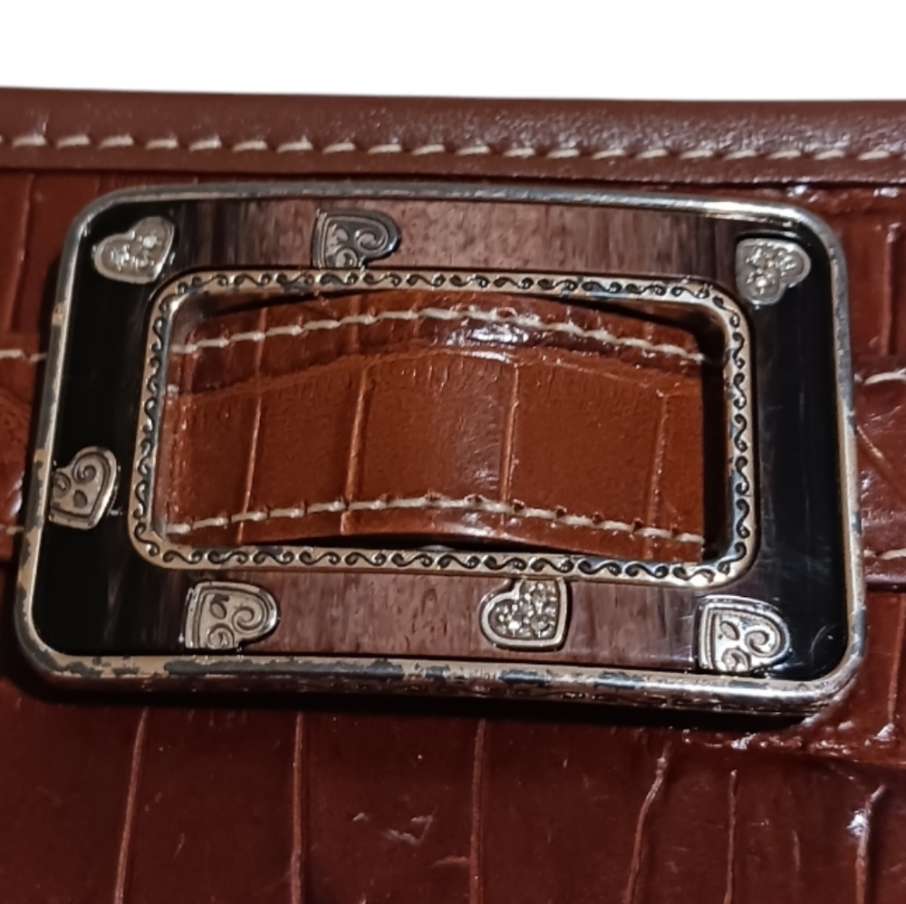 Brighton Anabella Croc Embossed Leather Shoulder Bag Retired - Picture 3 of 16